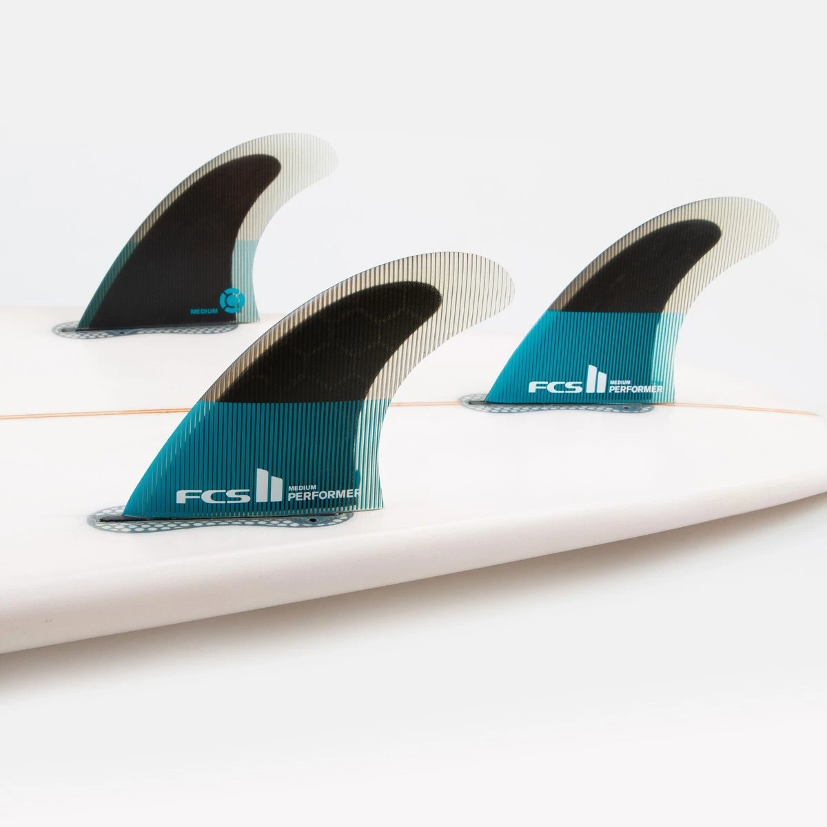 FCS Performer PC Tri Fin Set-Teal/Black-Medium 4 FCS Performer PC Tri Fin Set-Teal/Black-Medium - Image 2