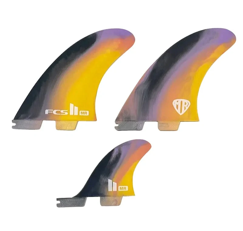 FCS MR PC Twin + Stabiliser Fin Set-Blk/Color Swirl-X-Large 4 FCS MR PC Twin + Stabiliser Fin Set-Blk/Color Swirl-X-Large - Image 2