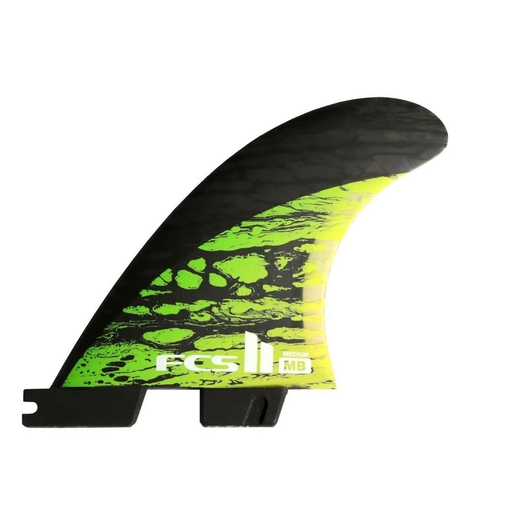 FCS II Matt Biolos Carbon Medium Tri Fins Green 3 FCS II Matt Biolos Carbon Medium Tri Fins Green